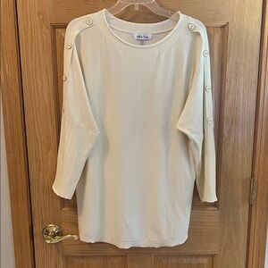 Melissa Paige - Ivory Button-Detail Sweater - XL